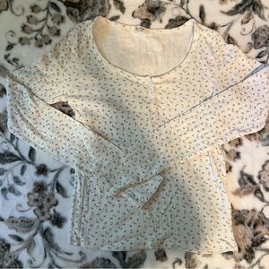 John Galt Pink + White Floral Long Sleeve Thermal Top
